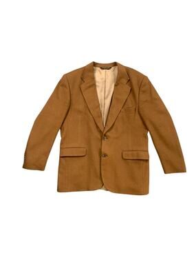 Vintage Mallards Blazer Mens 46 Roasted Pecan Camel Hair Sport Coat Two-Button